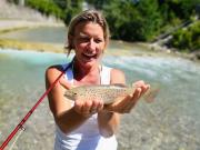 first trout on fly